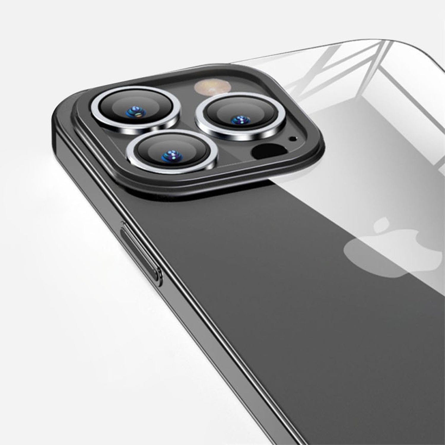 Protection Kit Bundle - Hybrid-Flex Hard Shell Case with Tempered Glass Screen and Camera Protector for iPhone 15 Pro Max - Clear
