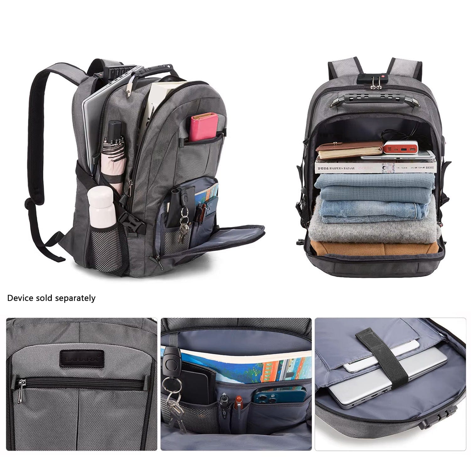 All-in-One Backpack with Anti-Theft lock Fits Laptops up to 17.3"