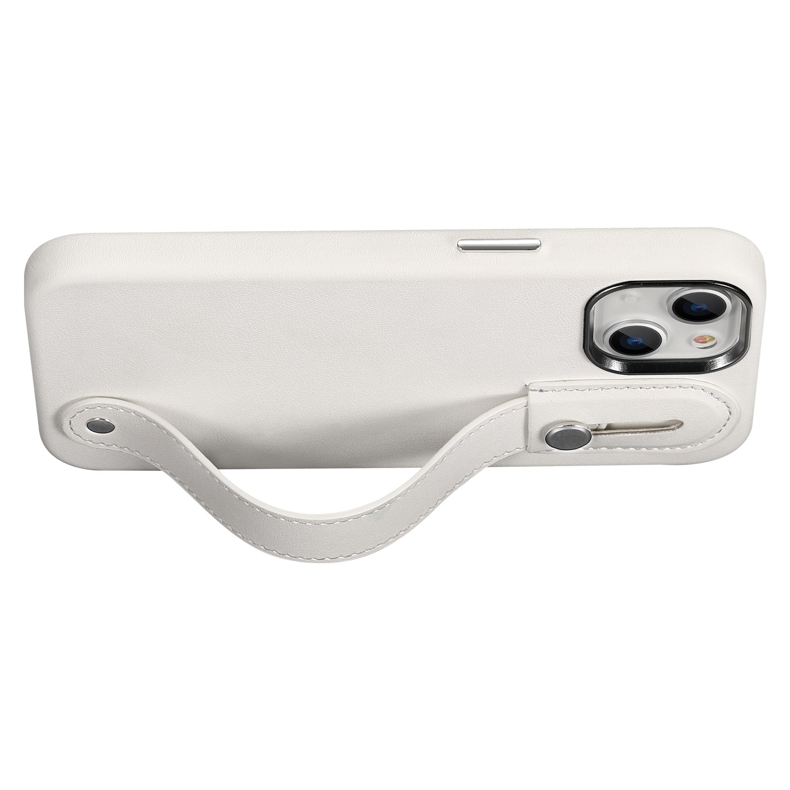 Genuine Leather FingerGrip Series Case For iPhone 15 Plus with MagSafe - White
