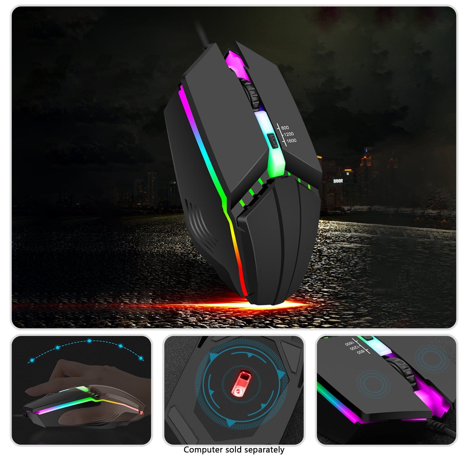 Wired Gaming Keyboard & Mouse Combo - Anti-Ghosting Multi-Key, 68 Keys