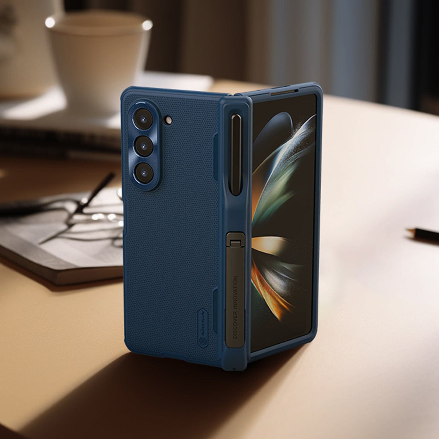GRIP Series with Kickstand and Stylus Compatibility Case for Samsung Galaxy Z Fold5 - Blue