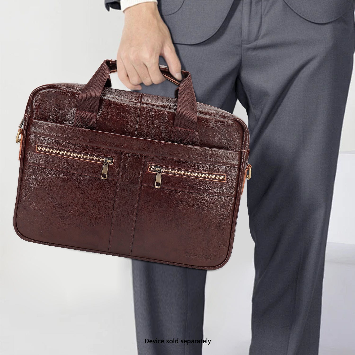 Genuine Leather Business Bag Briefcase - Laptops up to 16-inch