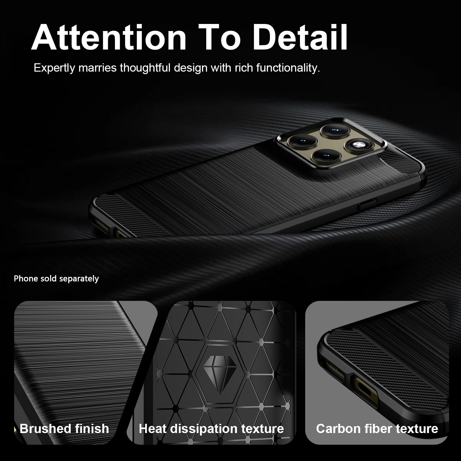 Motorola Edge 5G (2026) Case - Carbon Fiber Texture, Non-Slip Grip | Venture Series