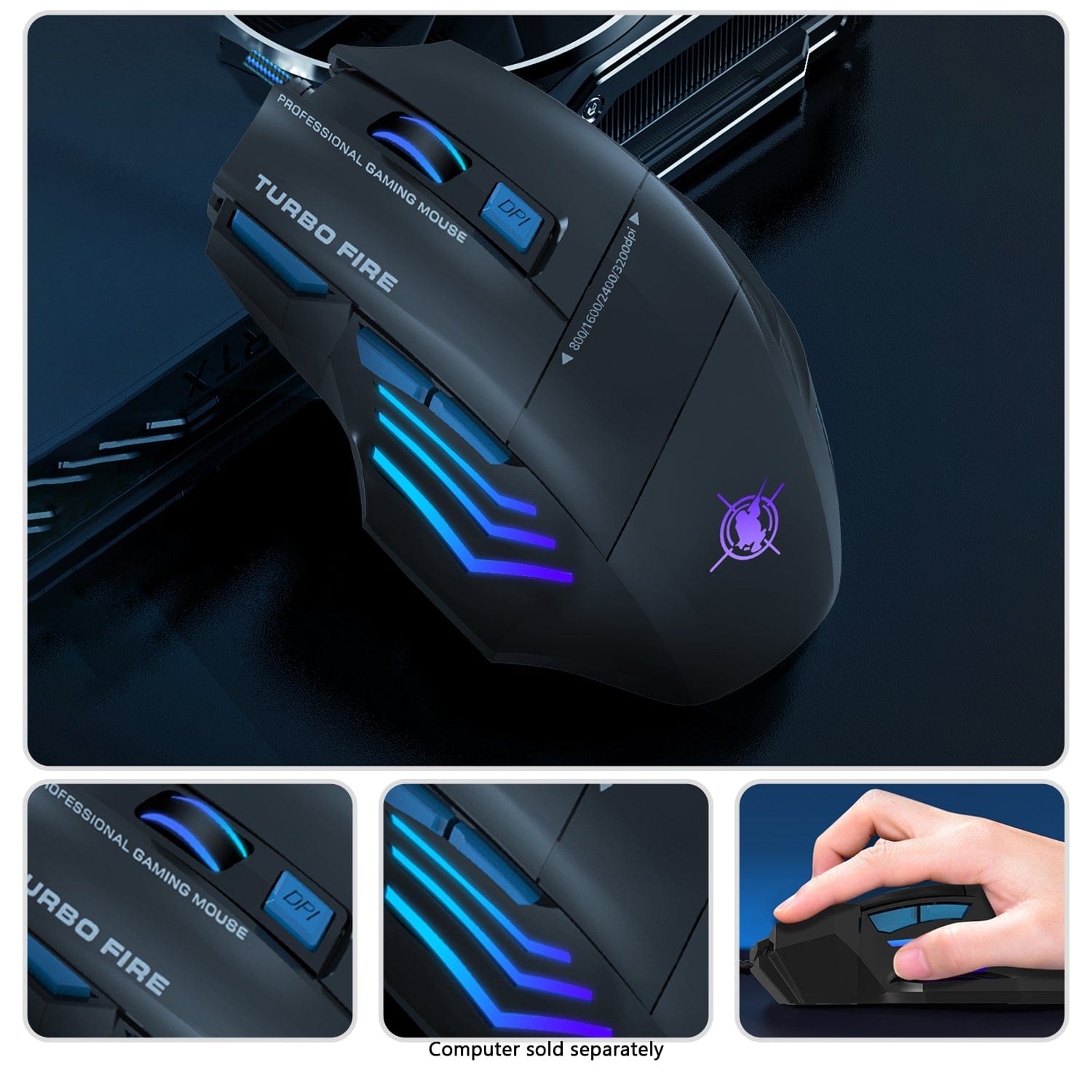 Wired Gaming Keyboard & Mouse Combo - 104-Key Anti-Ghosting RGB Backlight