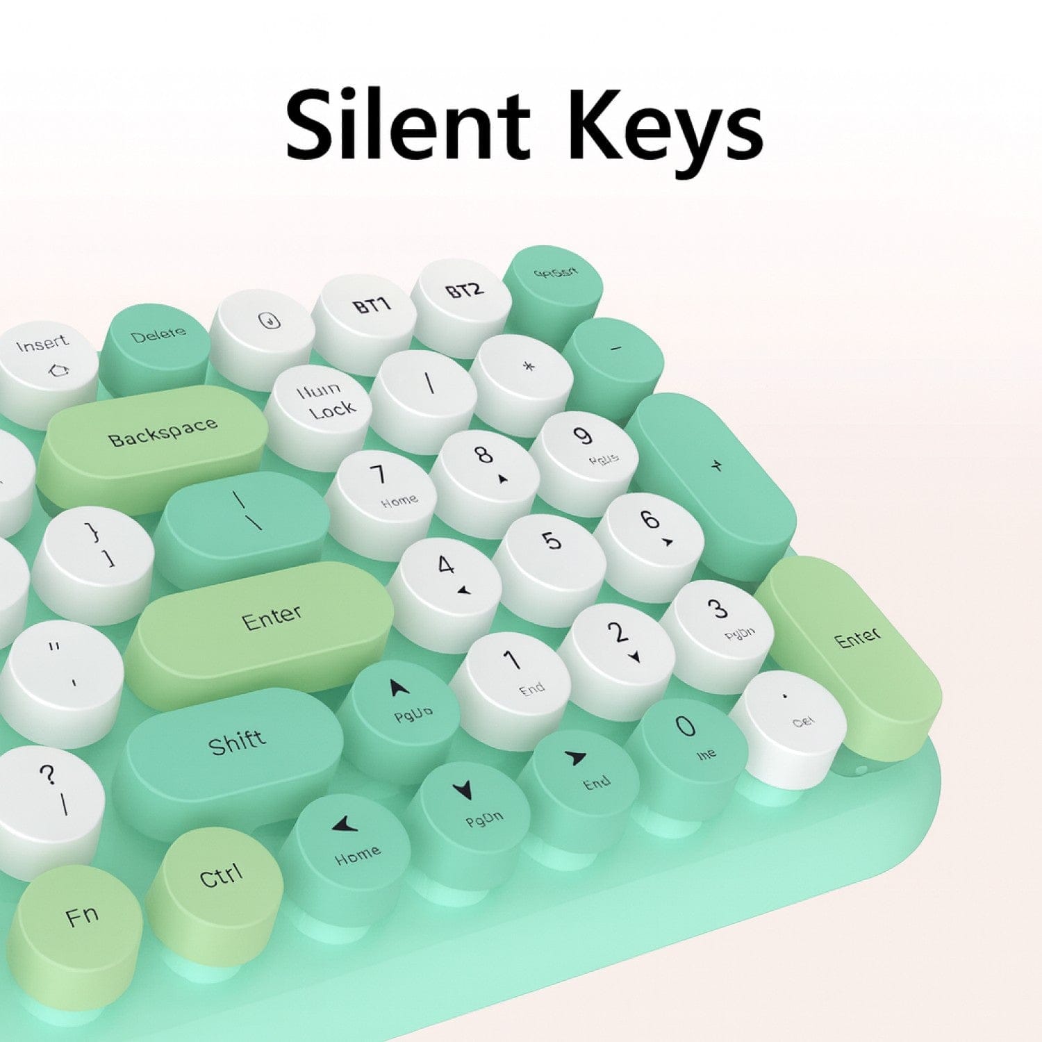 Wireless Keyboard & Mouse Combo - Soft Click, Colorful 100 Keys