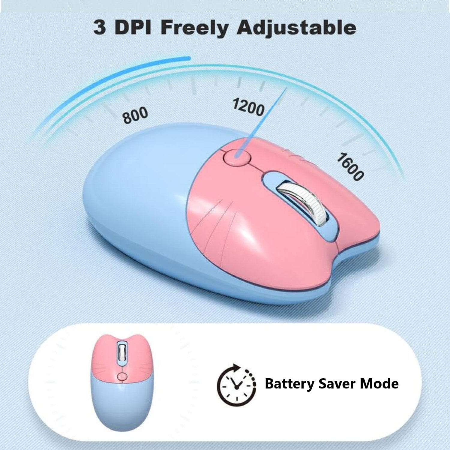 Wireless Keyboard & Mouse Combo - Soft Click, Colorful 100 Keys