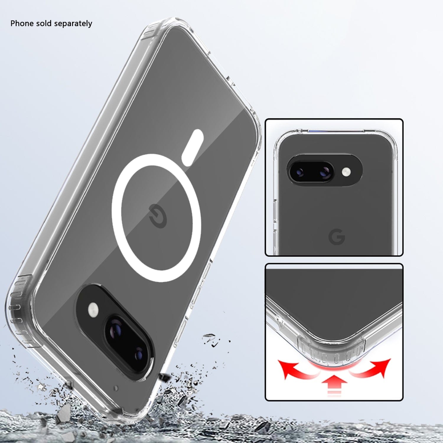 Google Pixel 9a Clear Case – Removable Wallet, MagSafe | Venture Series