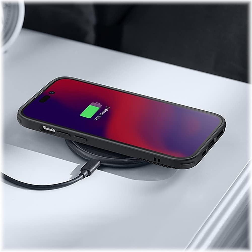 iPhone 14 Pro 6.1-inch Protection Kit Bundle - AirShield Boost Kickstand Series Case with Tempered Glass Screen and Camera Protector - Black