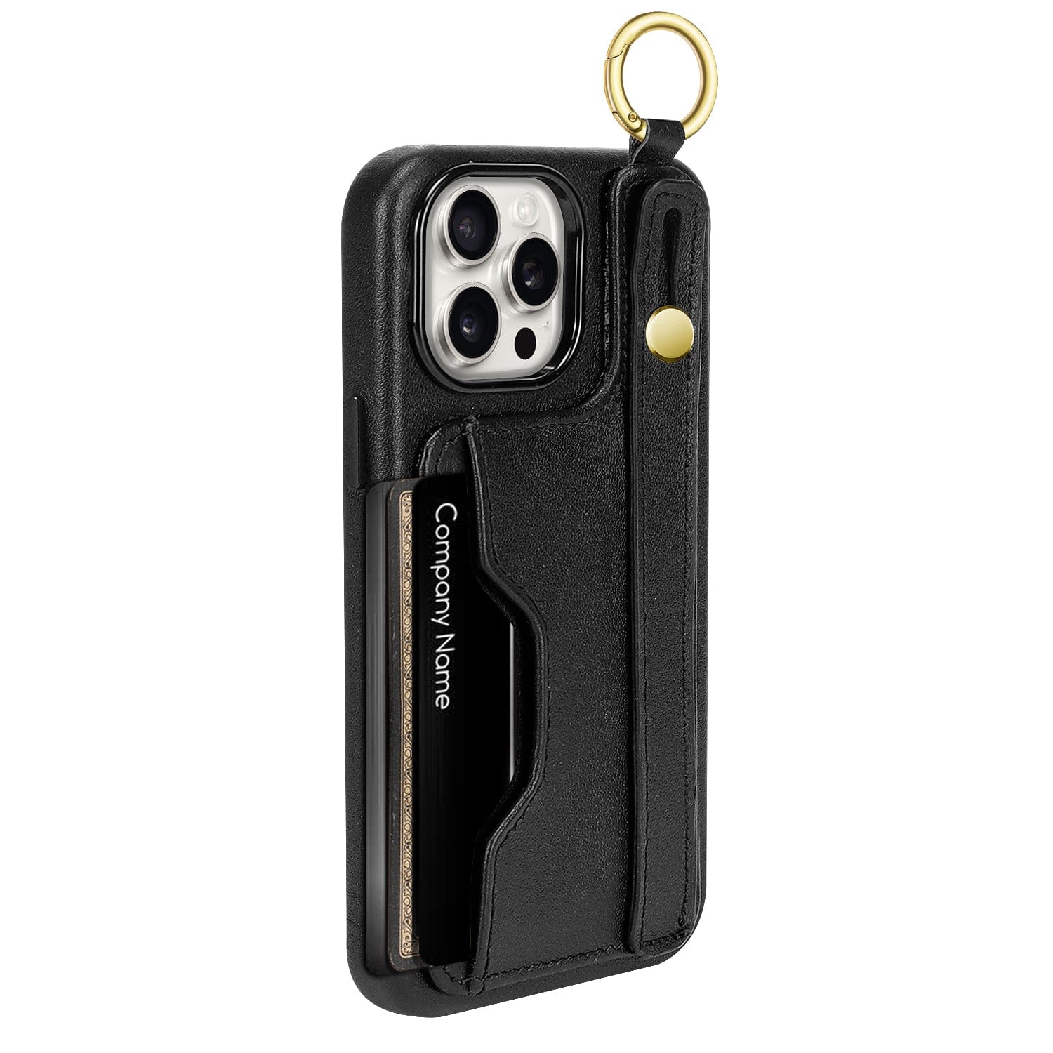 Indy Series Wallet FingerGrip Leather Case with Screen and Camera Protector - iPhone 15 Pro Max