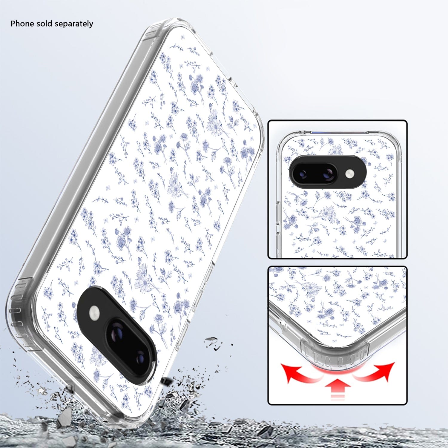 Google Pixel 9a Floral Clear Case – Slim, Anti-Slip Grip | Inspire Series