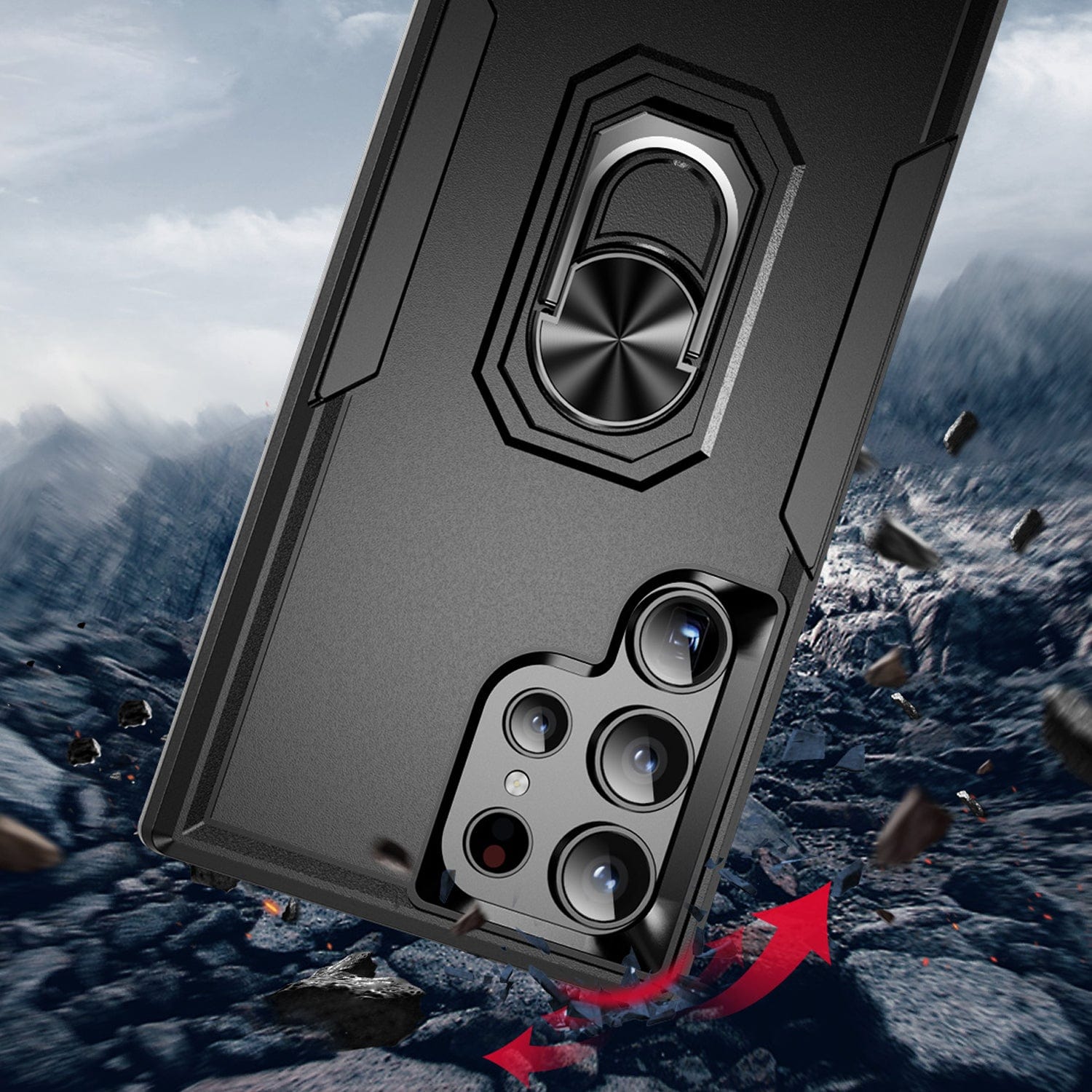 Raider Series Heavy Duty Kickstand Case with Screen and Camera Protector - Samsung Galaxy S24 Ultra