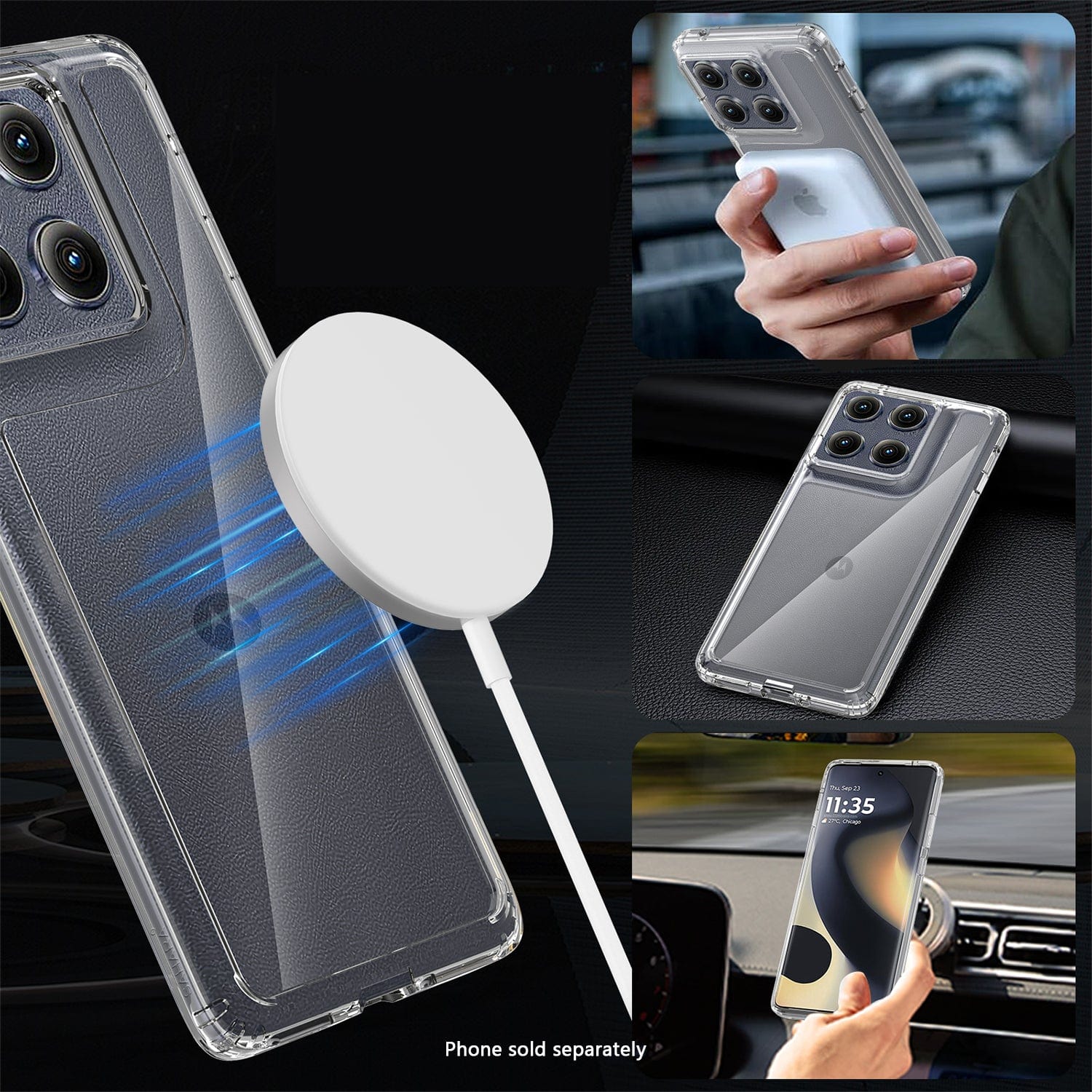 Motorola Edge (2025) Clear Case - Anti-Slip Grip Closed-Button Desig | Venture Series