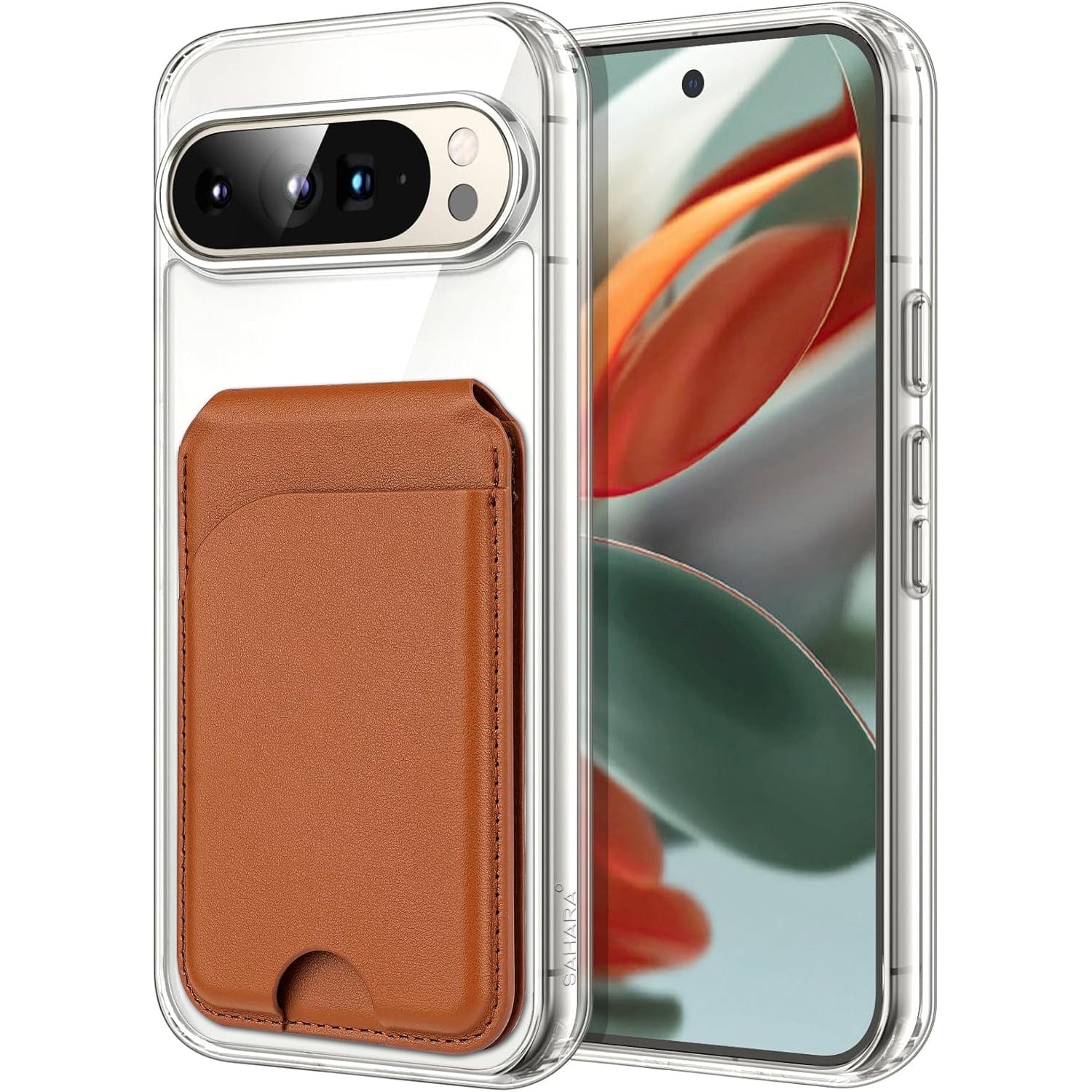 Venture Series Clear Case with Detachable Leather Wallet - Google Pixel 9 Pro XL