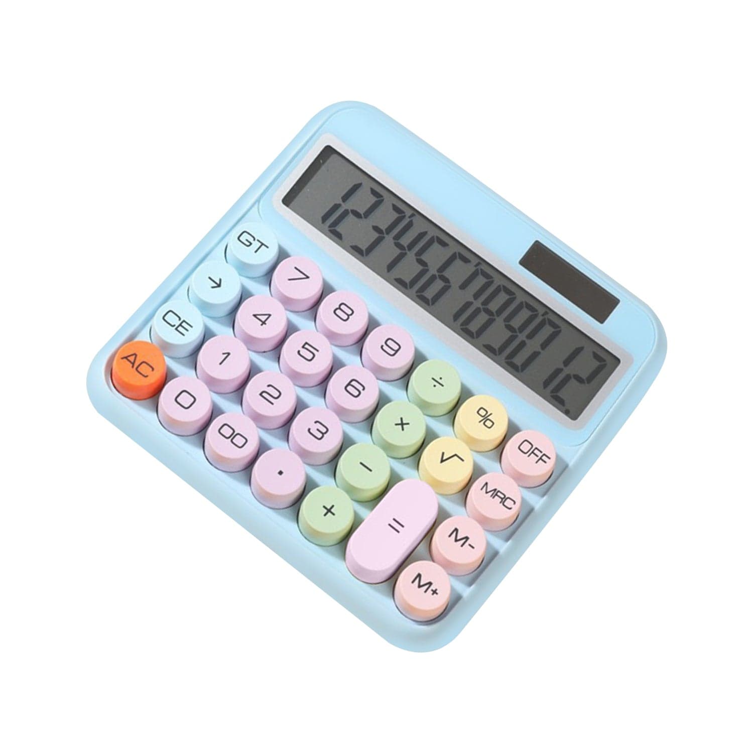 Desktop Calculator - Solar & Battery Powered, 12-Digit, Large Keys
