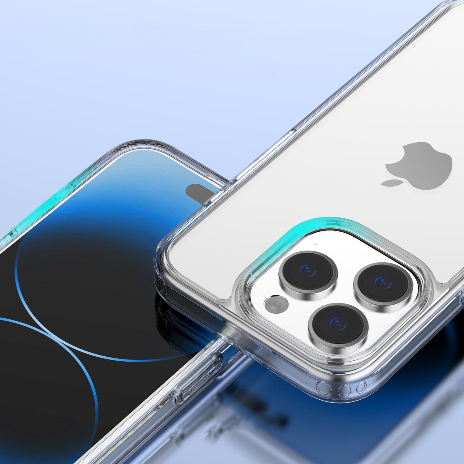 Protection Kit Bundle - Hybrid-Flex Hard Shell Case with Tempered Glass Screen and Camera Protector for iPhone 15 Pro - Clear