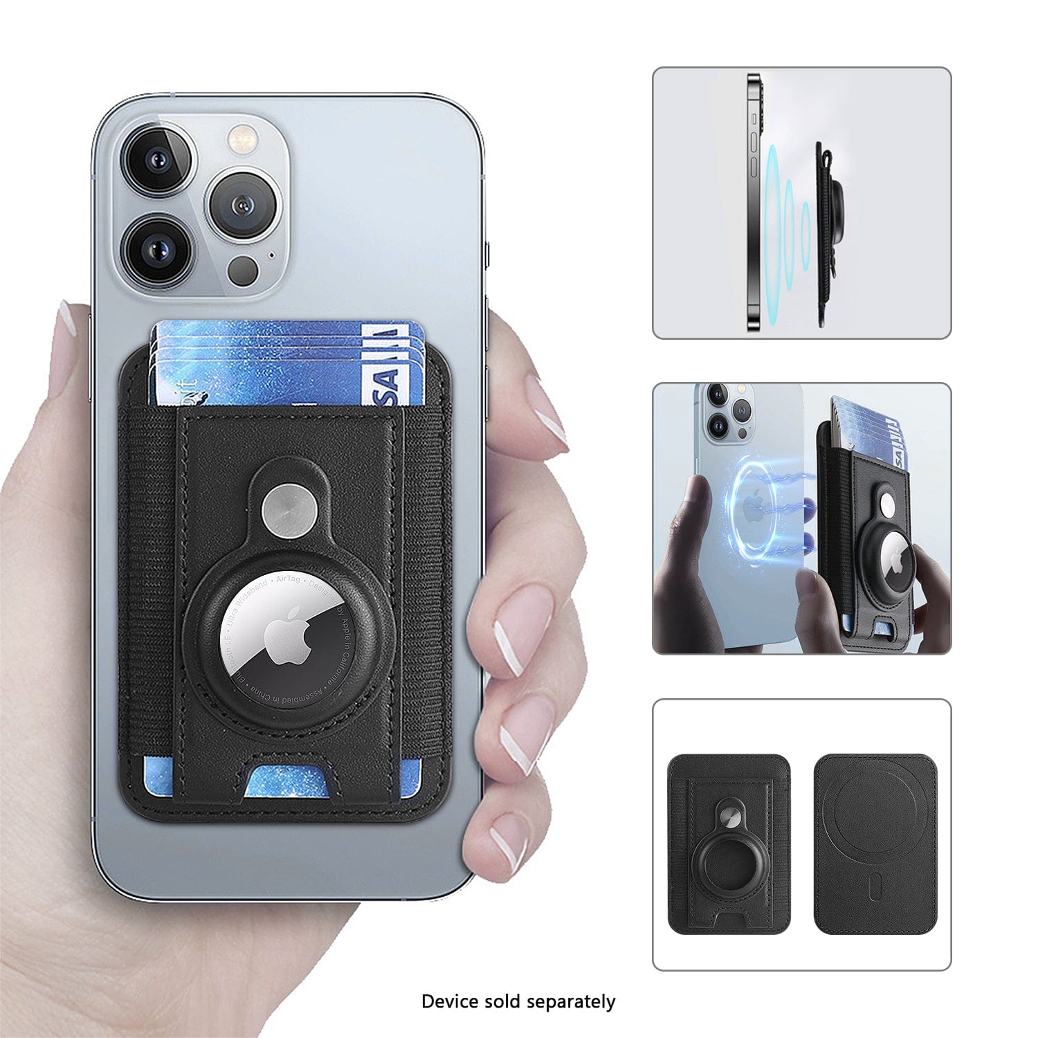 iPhone Leather Wallet Case with AirTag Holder - MagSafe | Indy Series