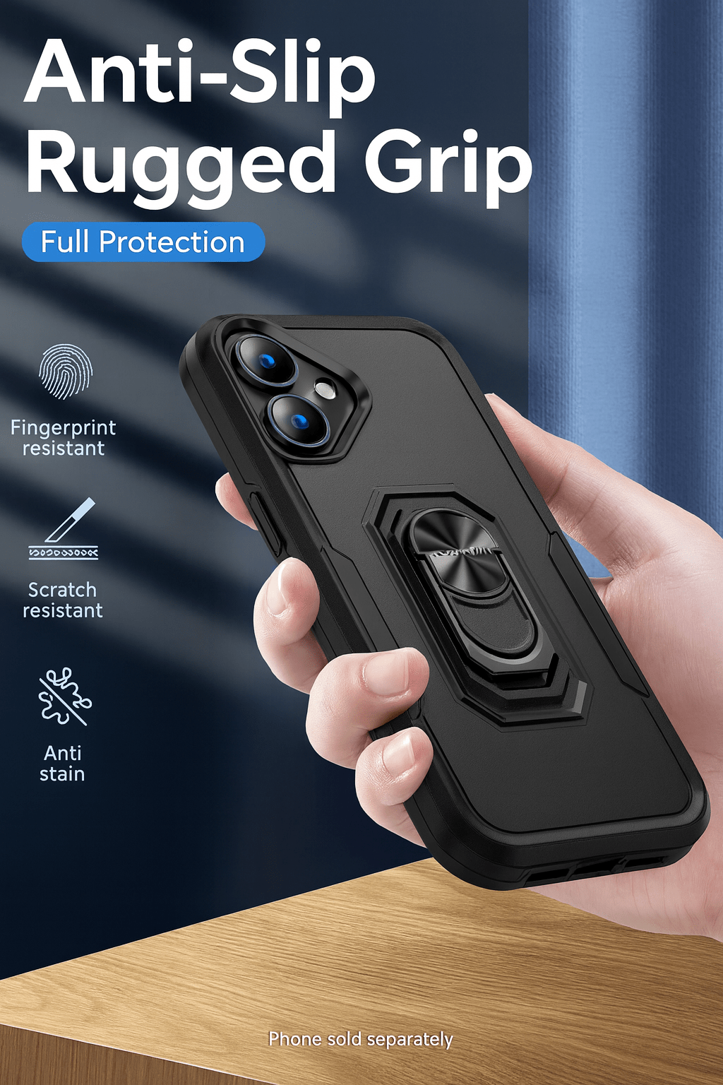 iPhone 17 Heavy Duty Case with Kickstand - Military Grade Protection, Anti-Slip Grip | Raider Series