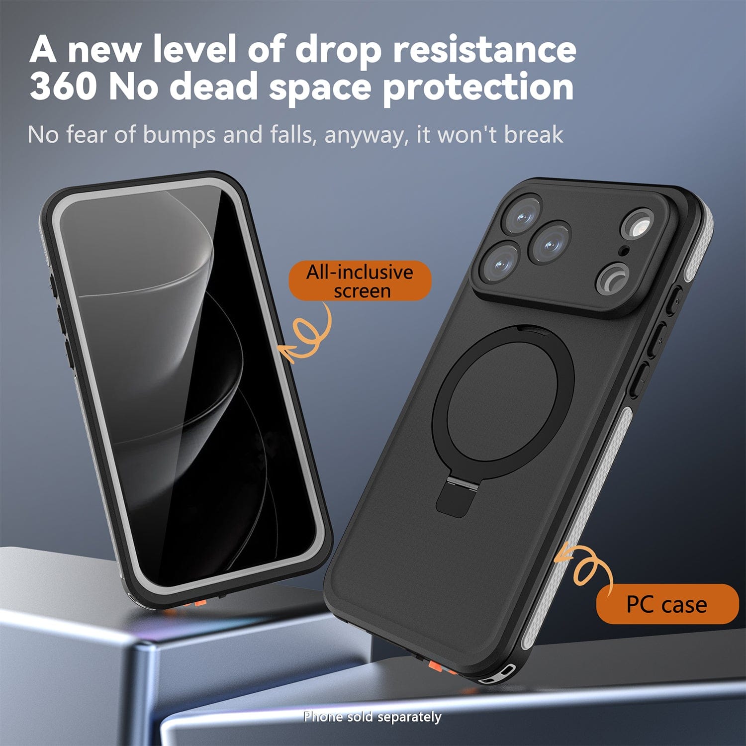 iPhone 17 Pro Max Waterproof Case - MagSafe Kickstand, Integrated Screen & Camera Protection | Oasis Series