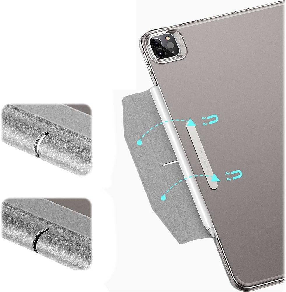 ESR Gray Folio Case with Tempered Glass Screen - iPad Pro 12.9" (4th, 5th, and 6th Generation)