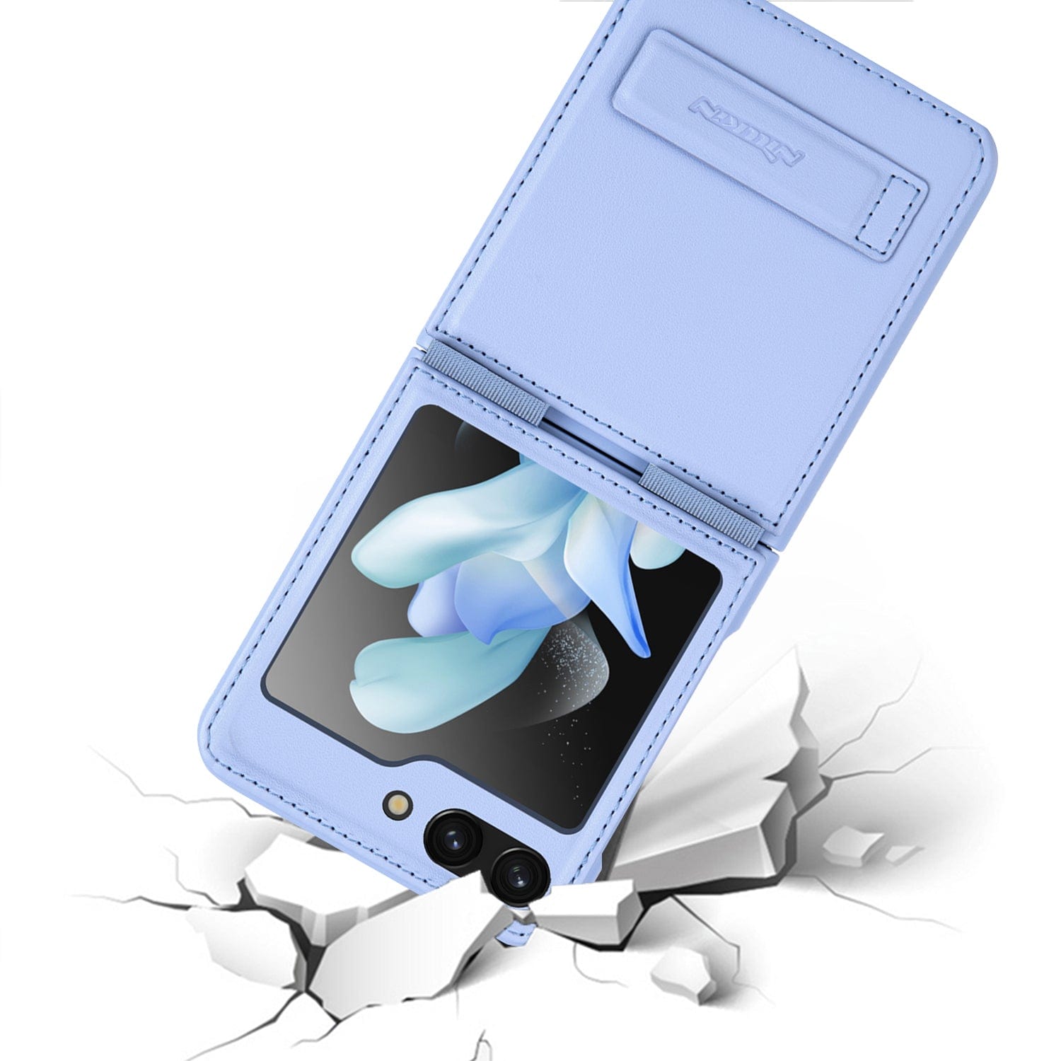 Leather Case with Kickstand for Samsung Galaxy Z Flip5 - Navy