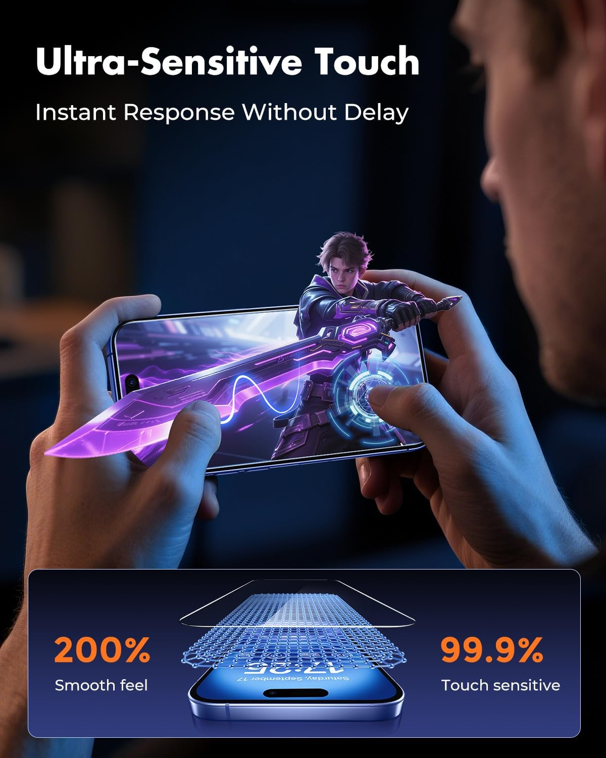 iPhone 17 Screen Protector - Easy Apply Clear Tempered Glass Screen Protector | Zerodamage