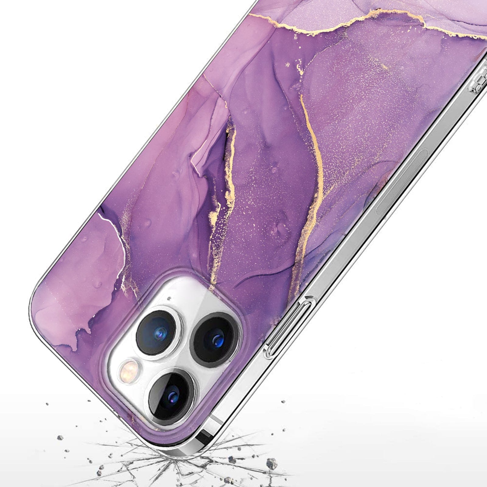 iPhone 15 Pro Purple Marble Case - Stylish Protection | Inspire Series