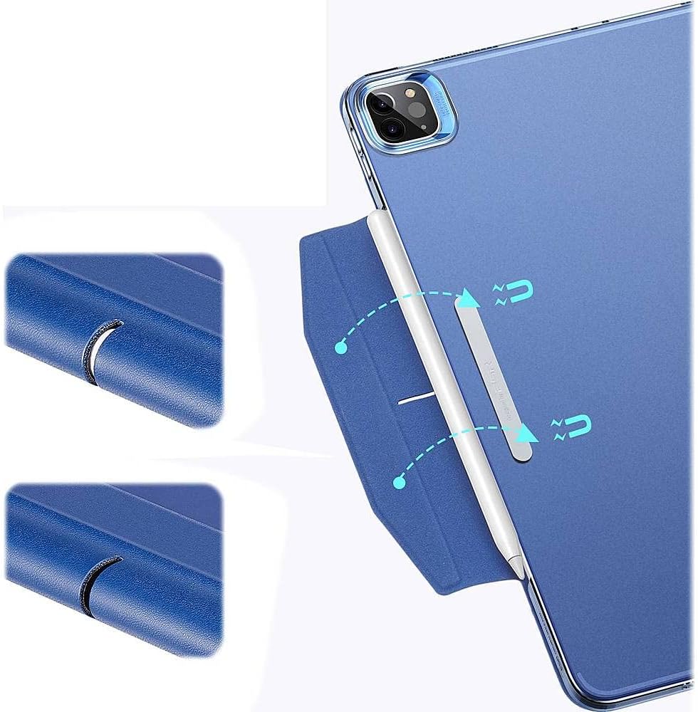 ESR Blue Folio Case with Tempered Glass Screen - iPad Pro 12.9" (4th, 5th, and 6th Generation)
