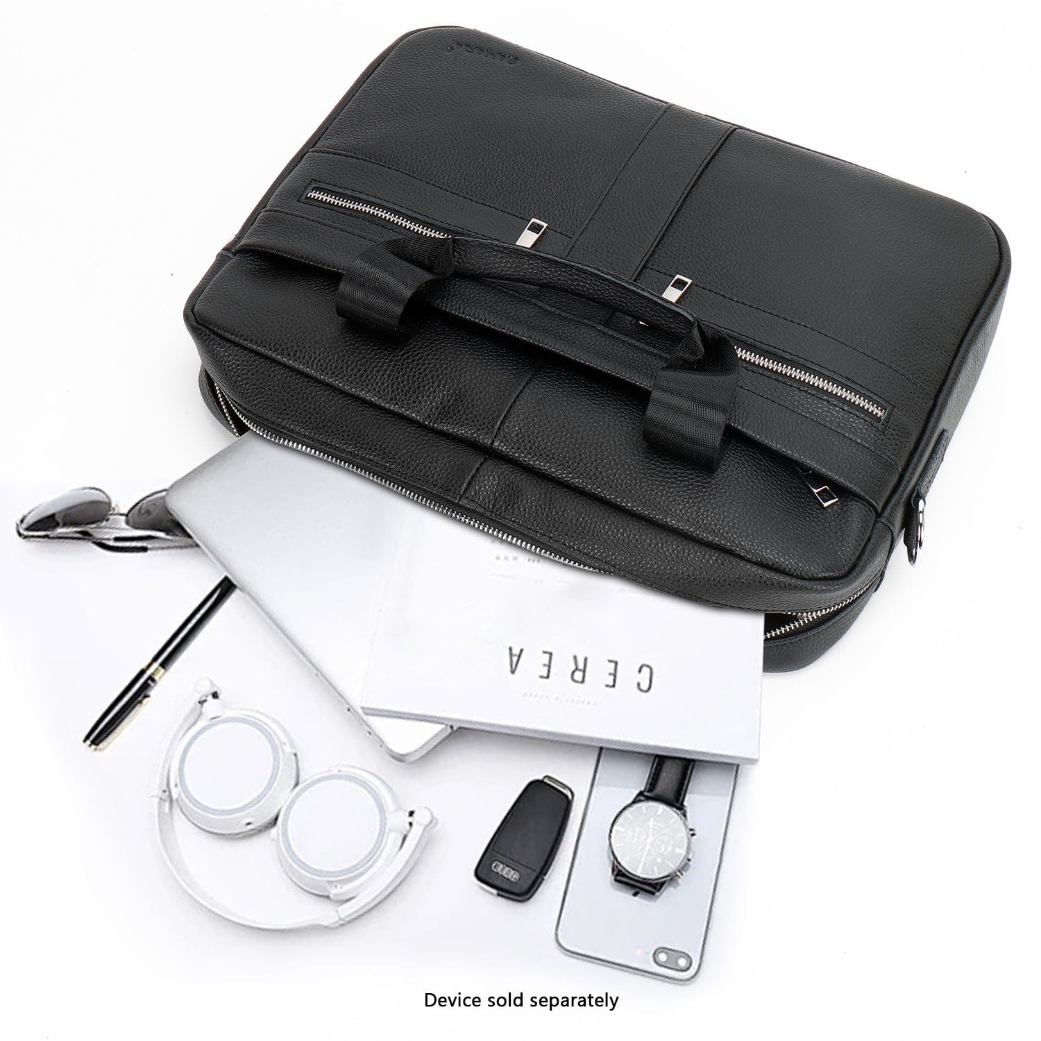 Genuine Leather Business Bag Briefcase - Laptops up to 16-inch