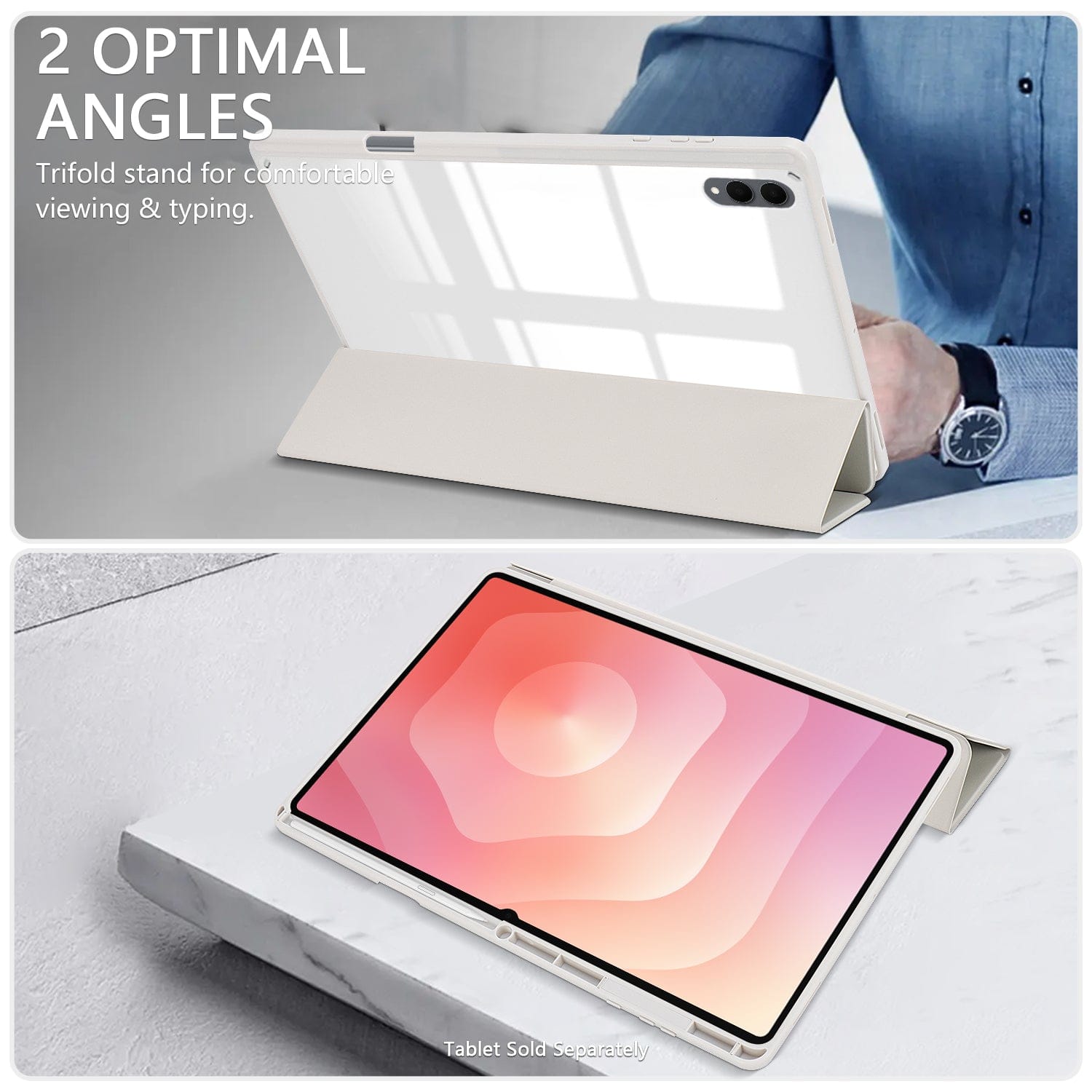 Samsung Galaxy Tab S11 Ultra Case - Folio Slim, Transparent Back | Venture Series