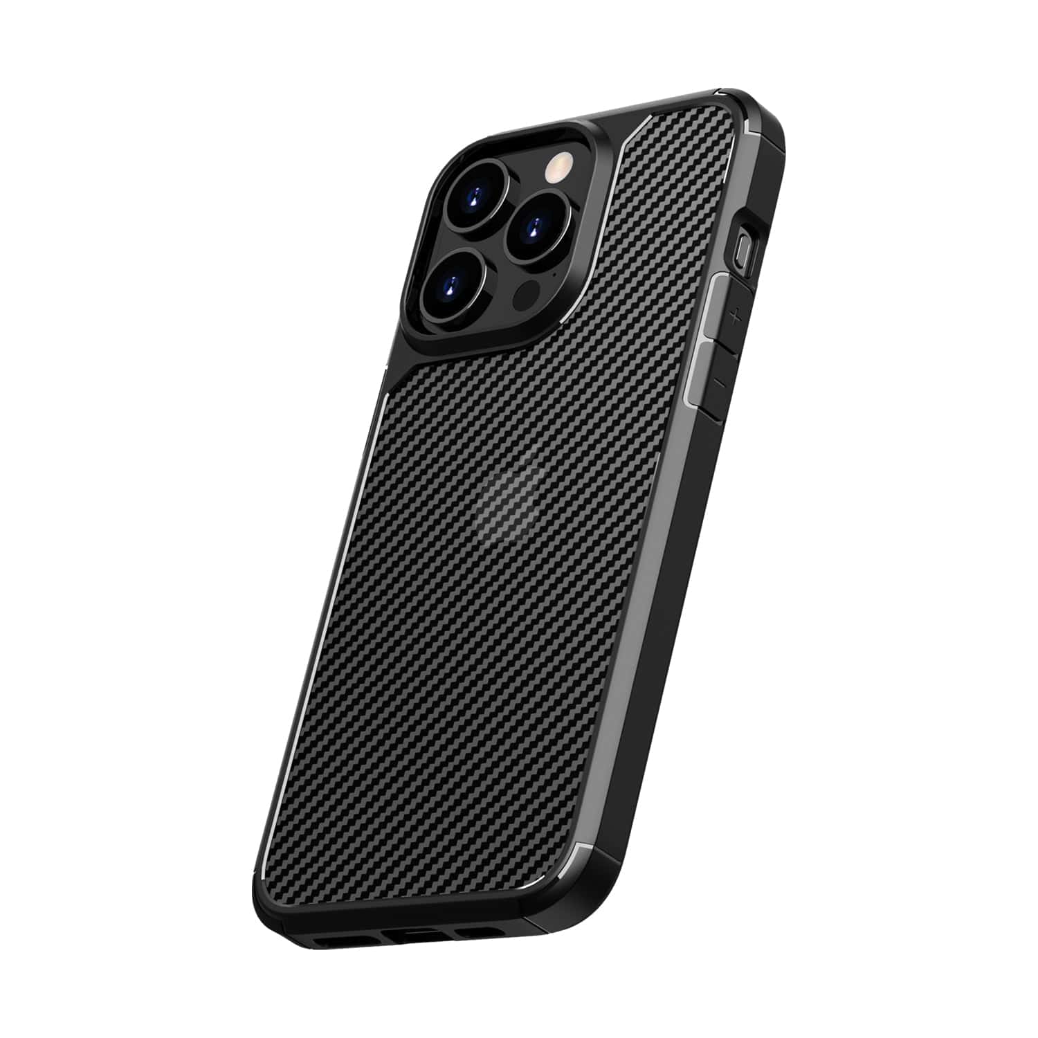 Protection Kit Bundle - Anti-Slip Series Case with Tempered Glass Screen and Camera Protector for iPhone 15 Pro Max - Black