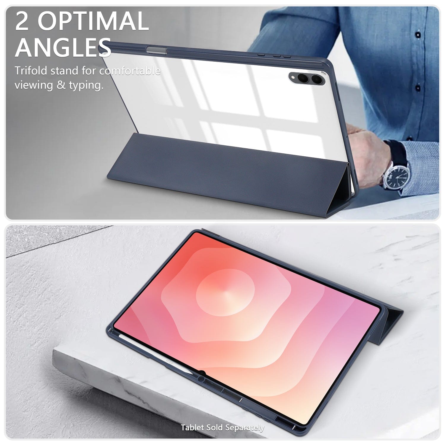 Samsung Galaxy Tab S11 Ultra Case - Folio Slim, Transparent Back | Venture Series