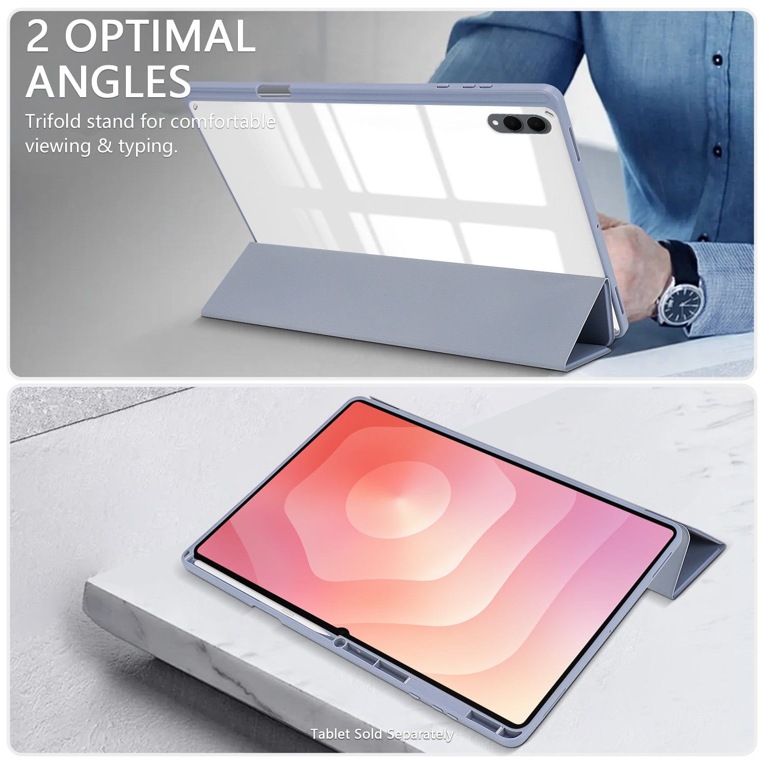 Samsung Galaxy Tab S11 Ultra Case - Folio Slim, Transparent Back | Venture Series