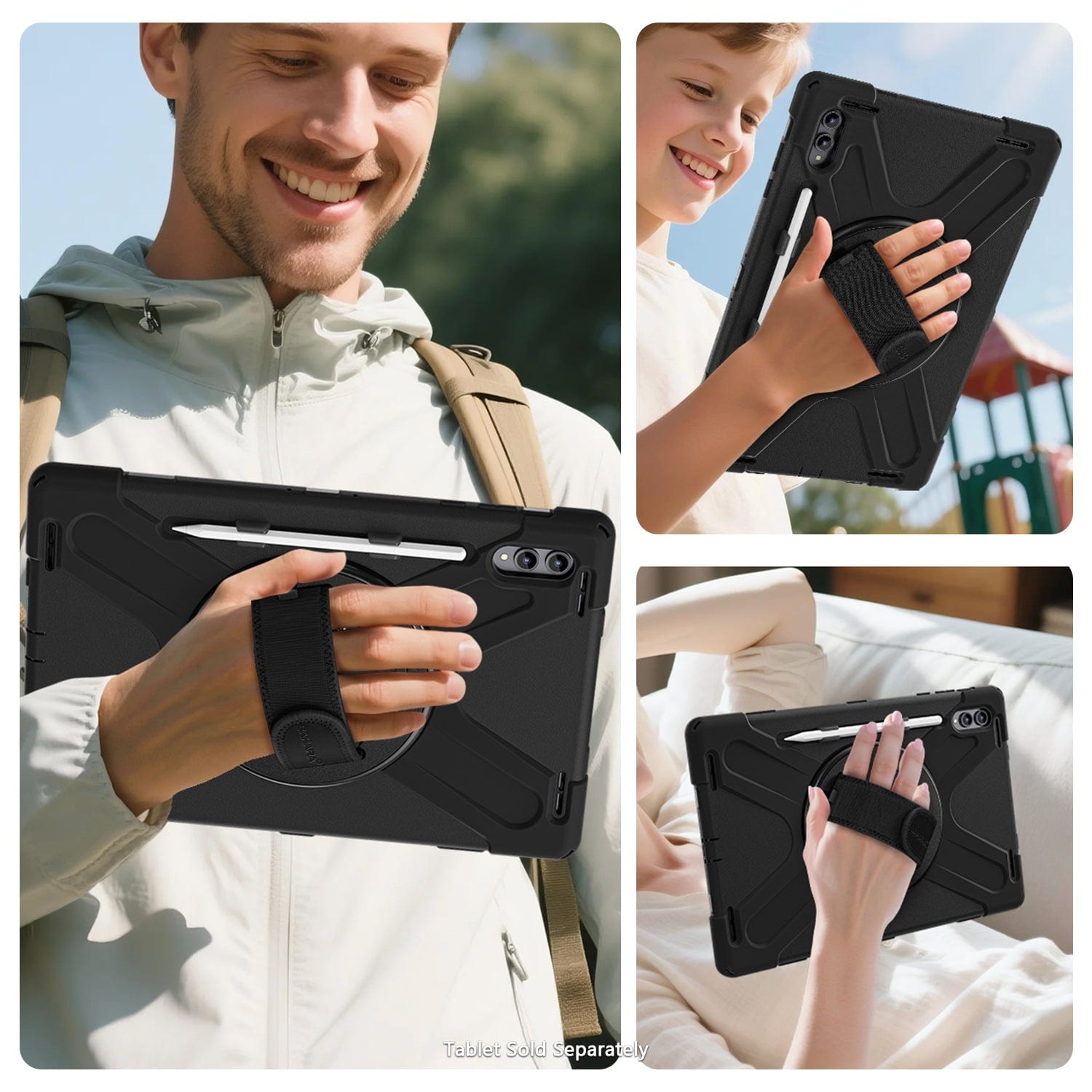 Samsung Galaxy Tab S11 Ultra Case - Heavy-Duty with Hand & Shoulder Strap, Kickstand | Raider-X Series