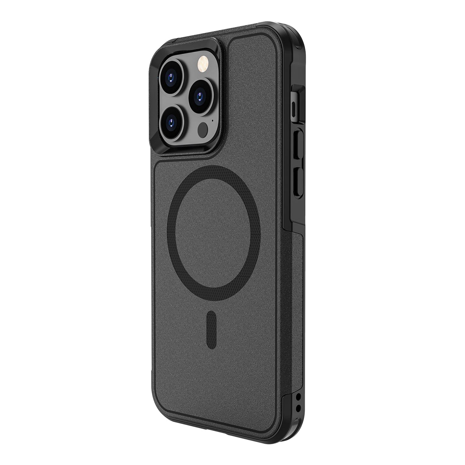 Protection Kit Bundle - Armor Series Hard Shell Case with Tempered Glass Screen and Camera Protector for iPhone 15 Pro Max - Black