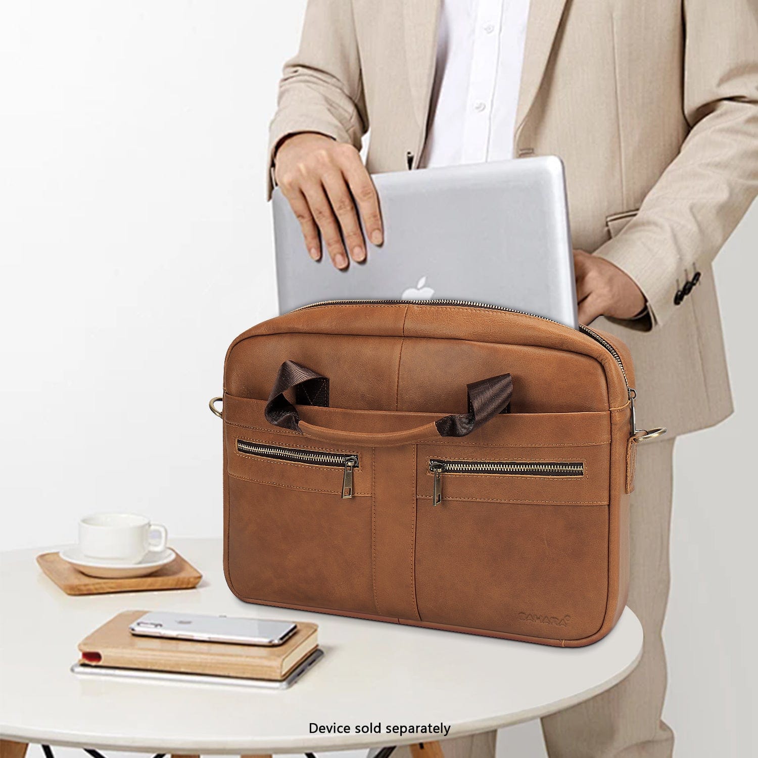 Genuine Leather Business Bag Briefcase - Laptops up to 16-inch