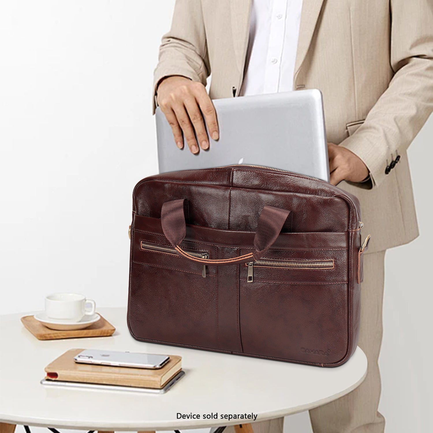 Genuine Leather Business Bag Briefcase - Laptops up to 16-inch