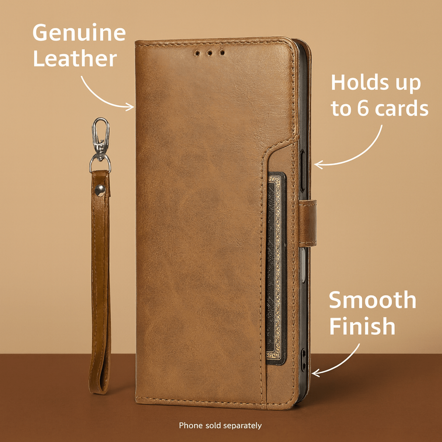 Indy Series Leather Folio Wallet Case Compatible with Magsafe for Apple iPhone 17