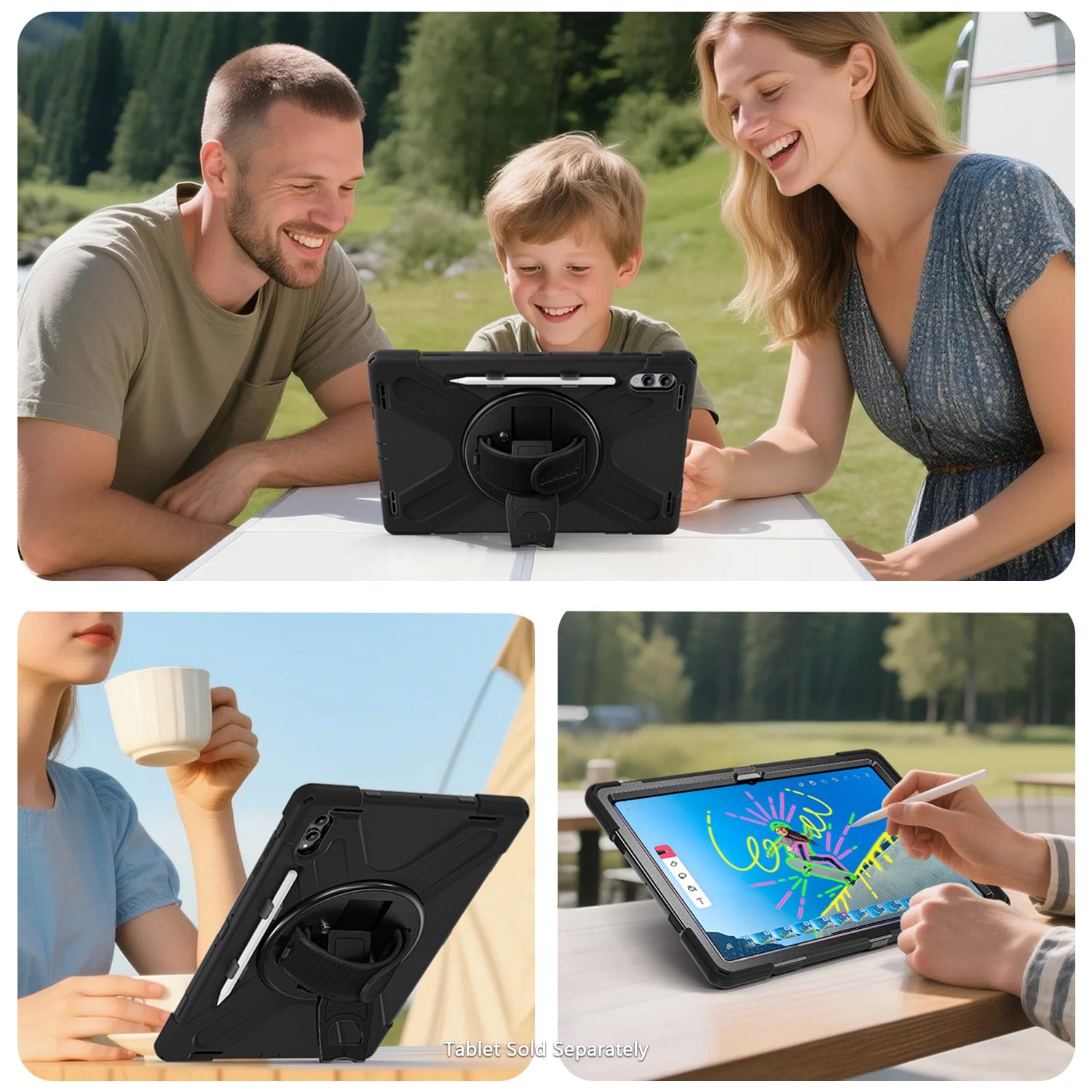 Samsung Galaxy Tab S11 Ultra Case - Heavy-Duty with Hand & Shoulder Strap, Kickstand | Raider-X Series