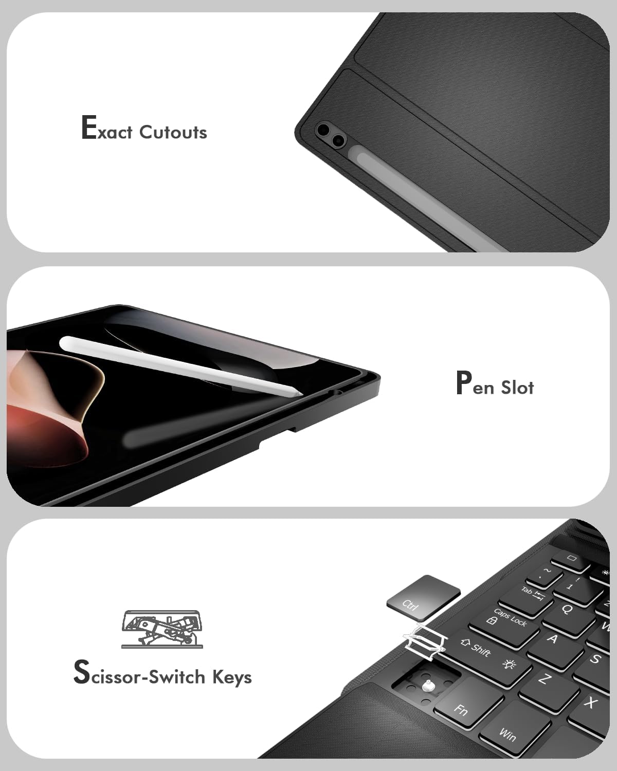 Samsung Galaxy Tab S11 Ultra Keyboard Case - Backlit with Trackpad | Navigate Series