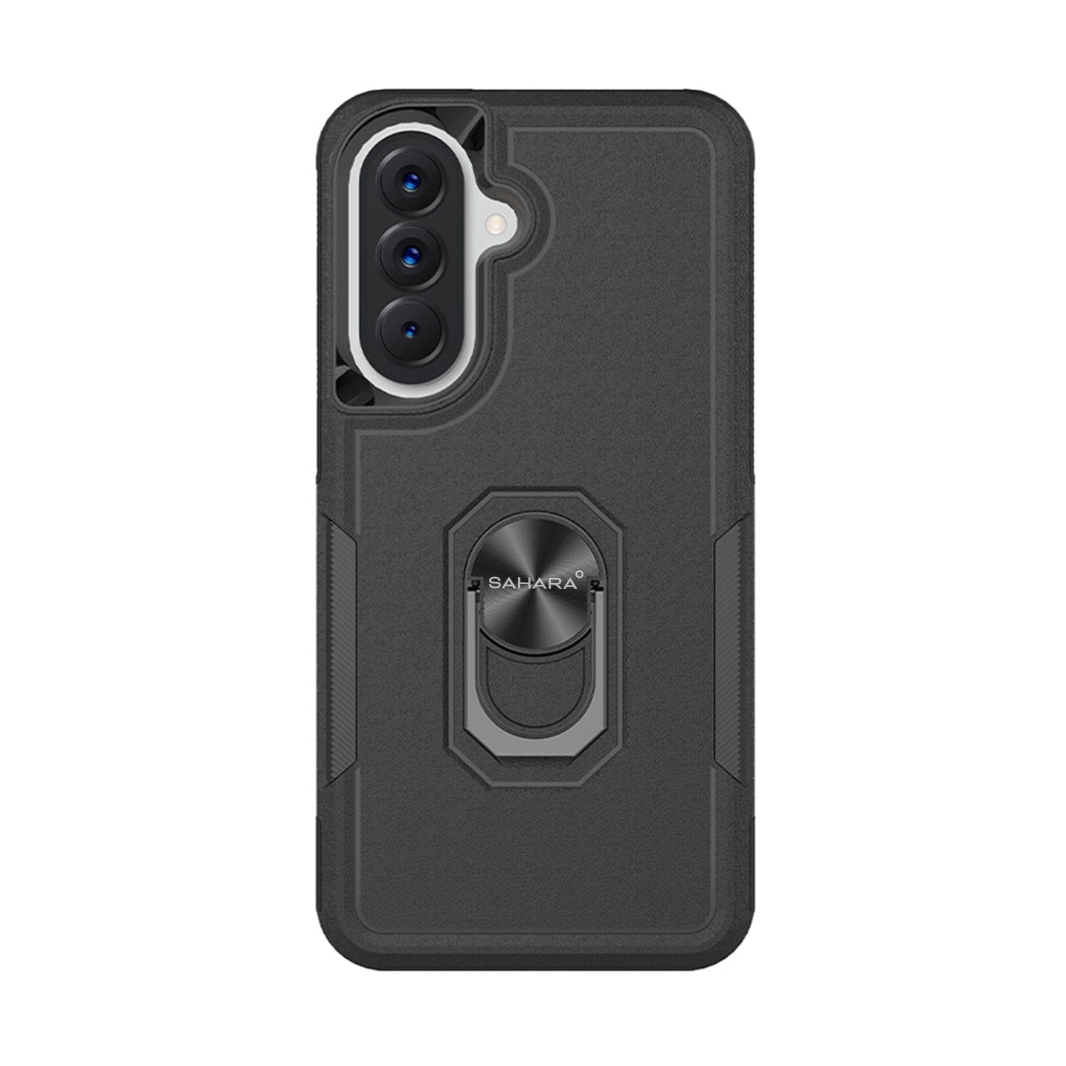 Samsung Galaxy A57 case with a ring holder on a white background