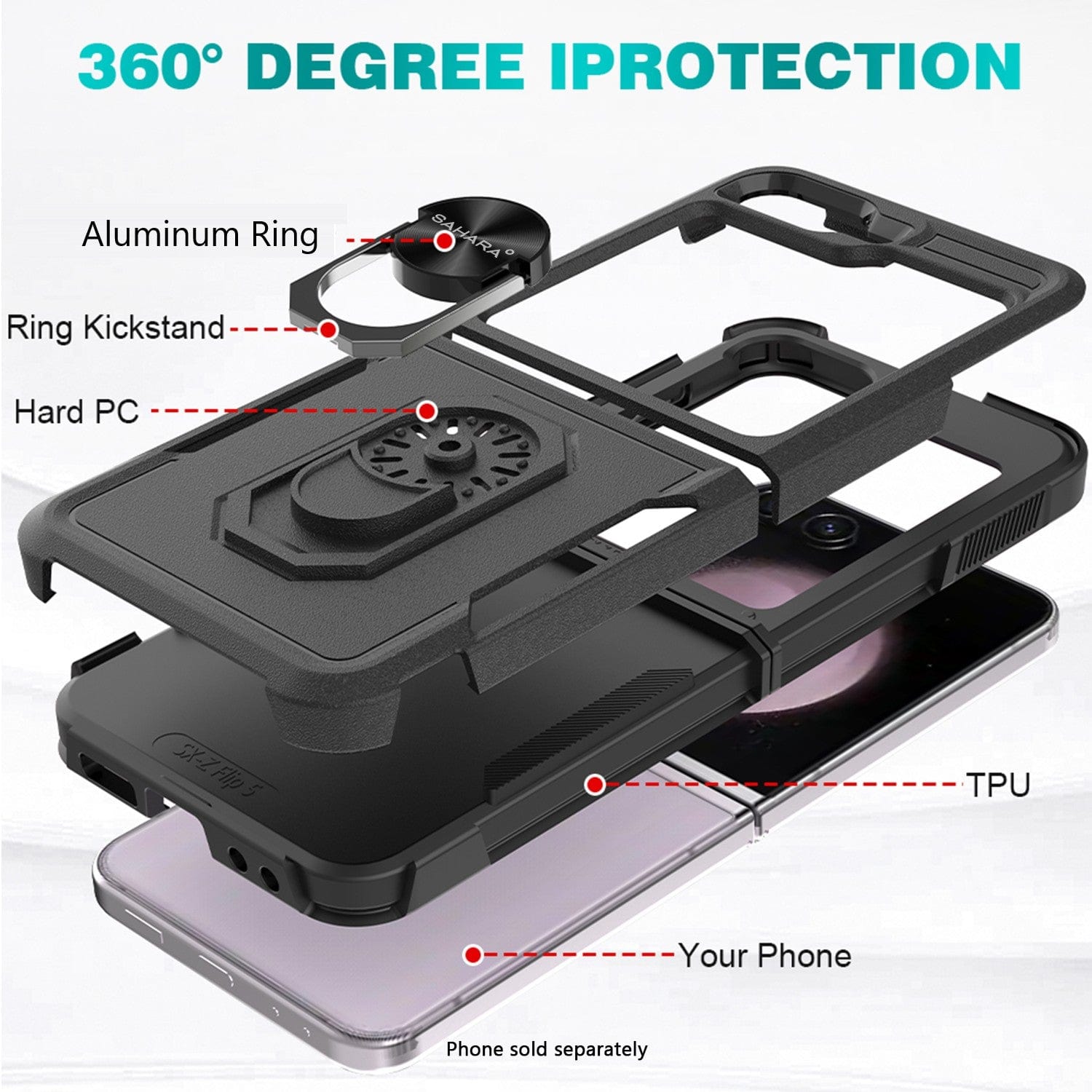 Raider Series Heavy Duty Case for Samsung Galaxy Z Flip7 FE - Scorpion Black