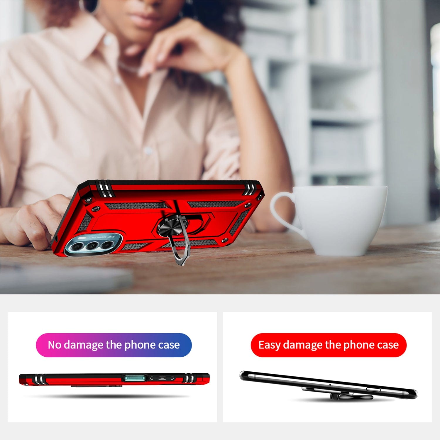 Raider Series Heavy Duty Kickstand Case with Belt Clip - Motorola Moto G 5G 2023