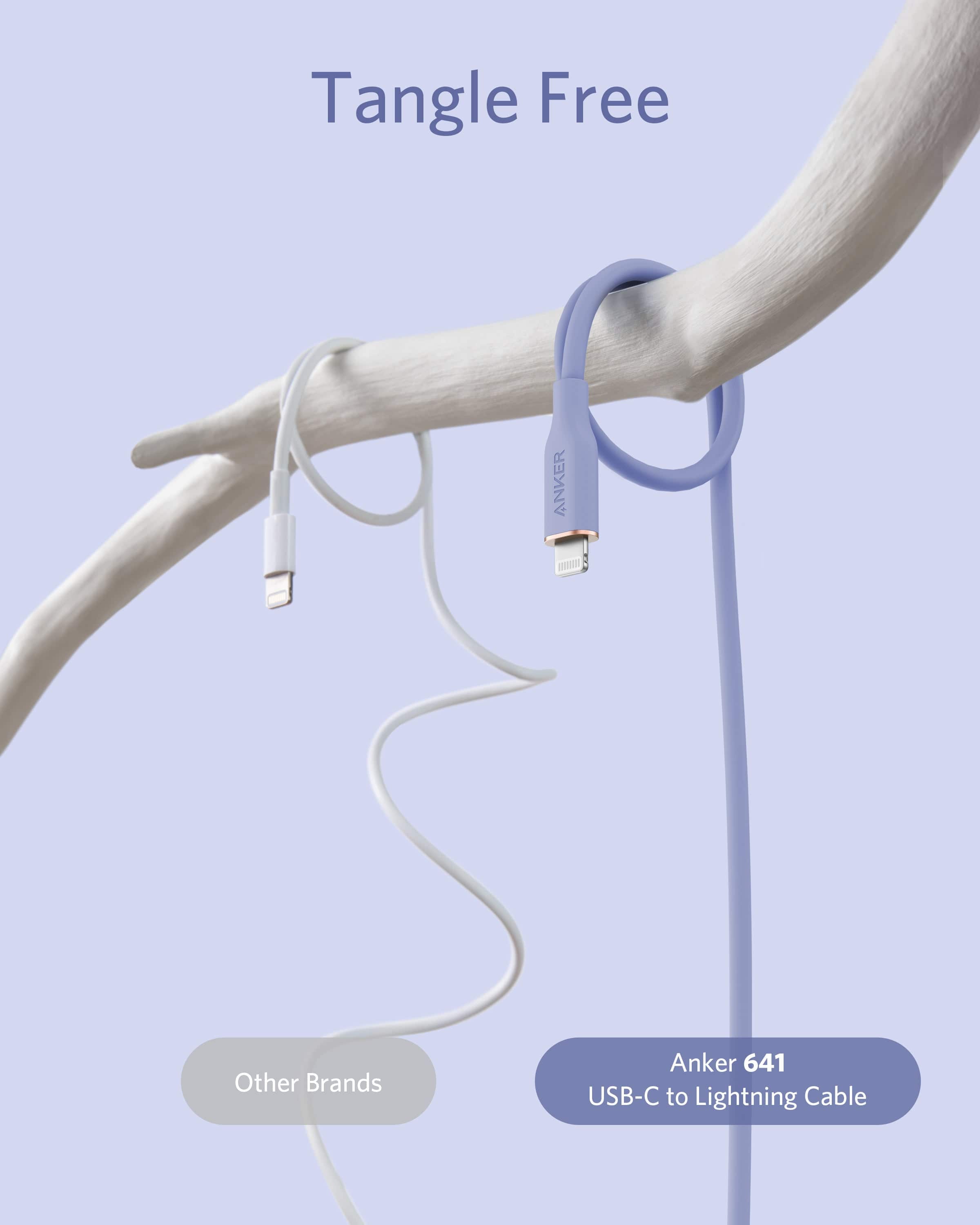 Anker <b>641</b> USB-C to Lightning Cable (Flow, 3 ft Silicone)