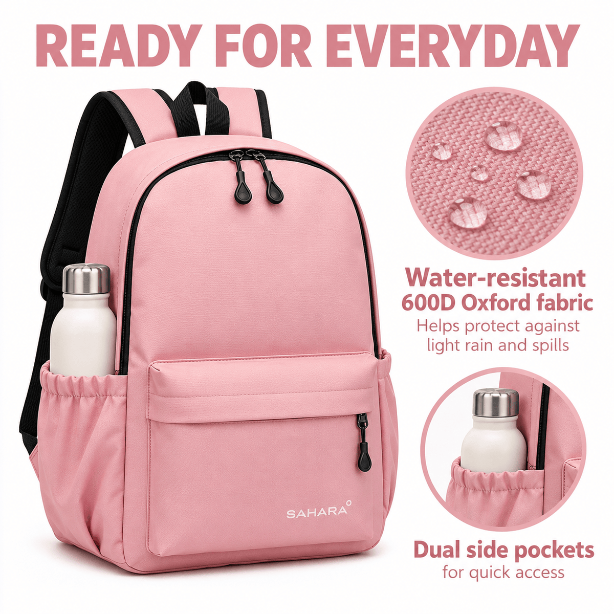Sahara 16-Inch School Backpack - Waterproof Oxford Fabric | Classic Series