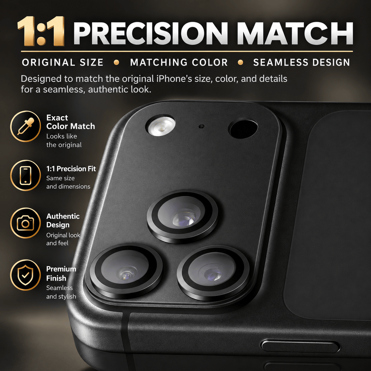 Black camera lens protector for iPhone 18 Pro Max, 1-Pack