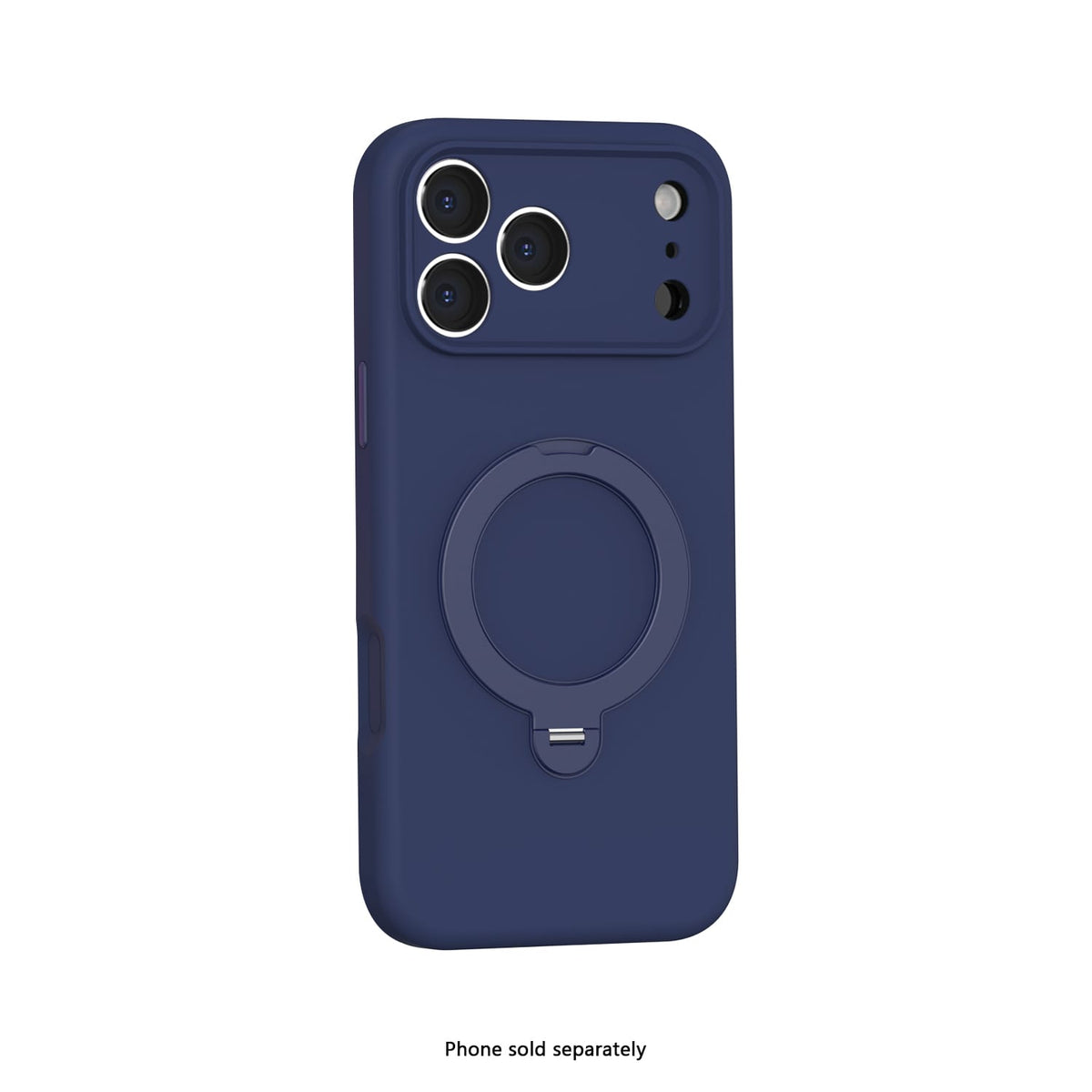 iPhone 18 Pro Venture Series liquid silicone MagSafe case with 360° ring stand in Dark Blue – view 2