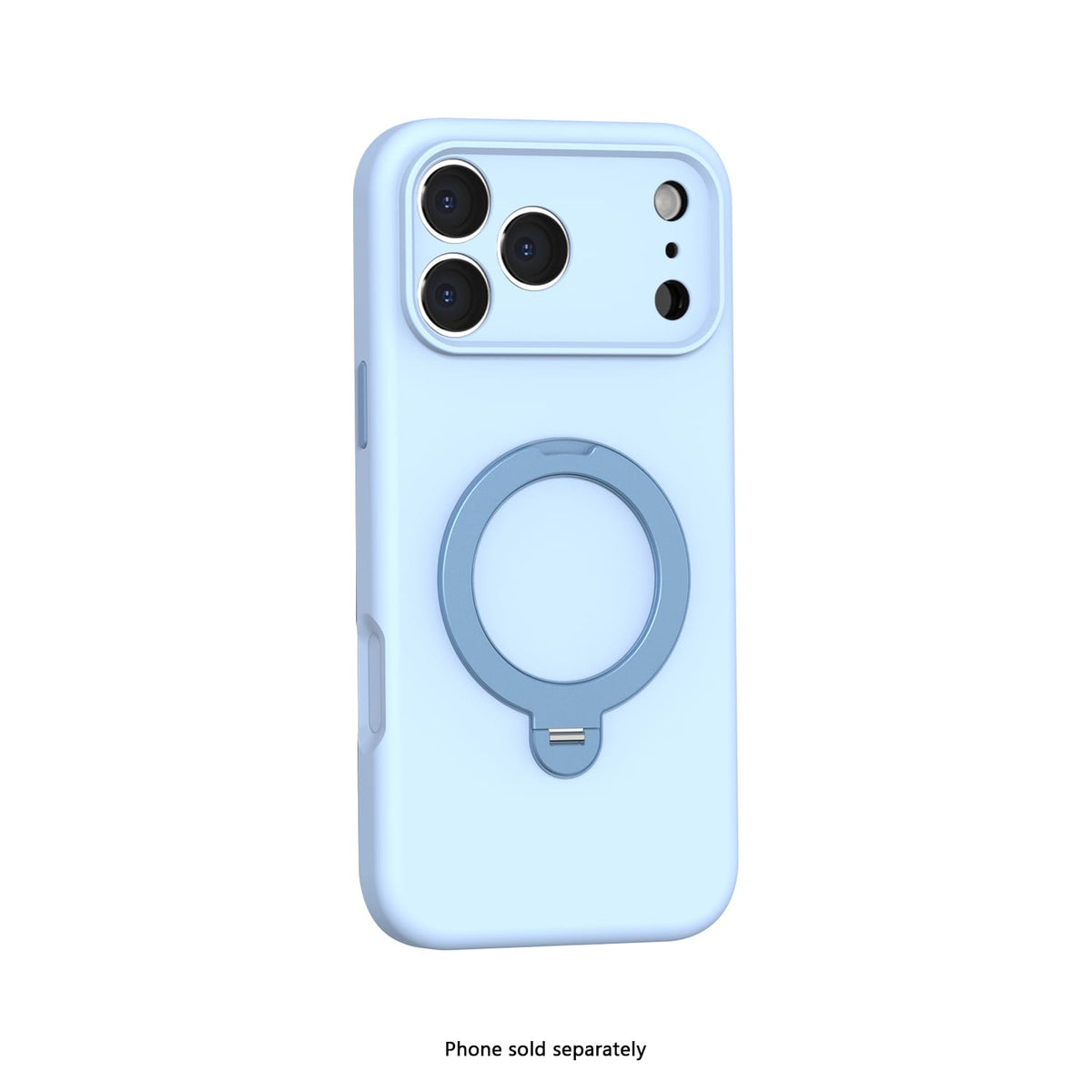 iPhone 18 Pro Venture Series liquid silicone MagSafe case with 360° ring stand in Light Blue – view 2
