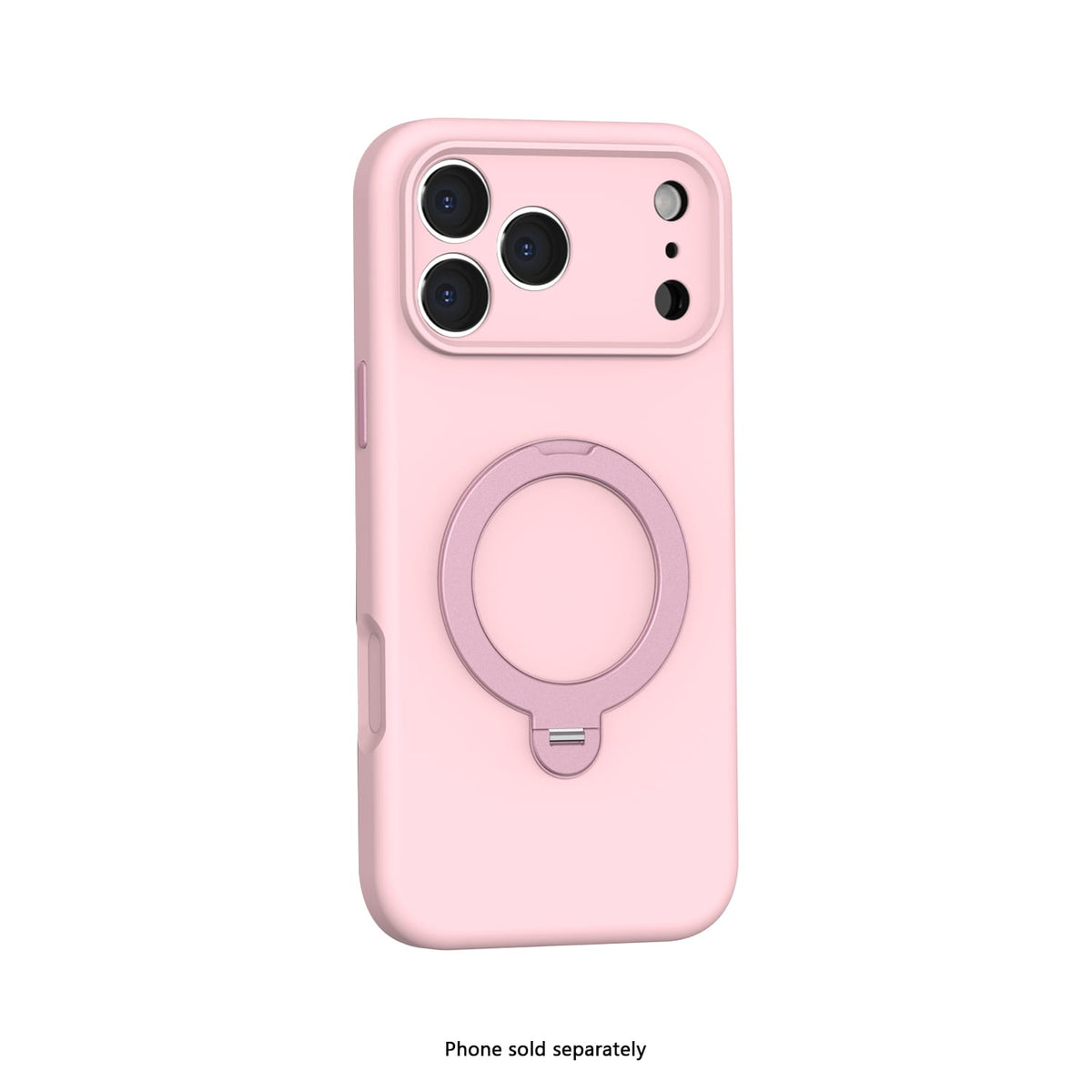 iPhone 18 Pro Venture Series liquid silicone MagSafe case with 360° ring stand in Dark Pink – view 2
