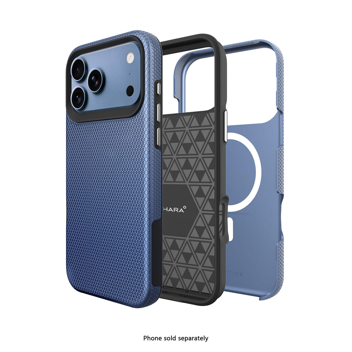 SAHARA Armor Series MagSafe case with ZeroDamage tempered glass for iPhone 18 Pro in Light Blue – alternate view
