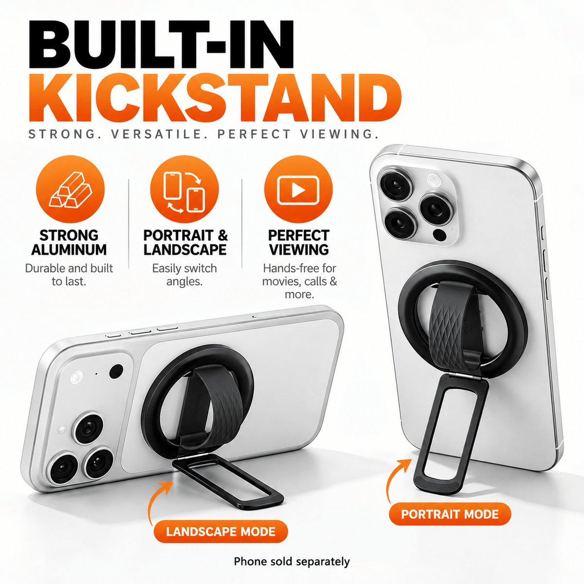 MagSafe compatible phone ring grip and kickstand, lifestyle view 1